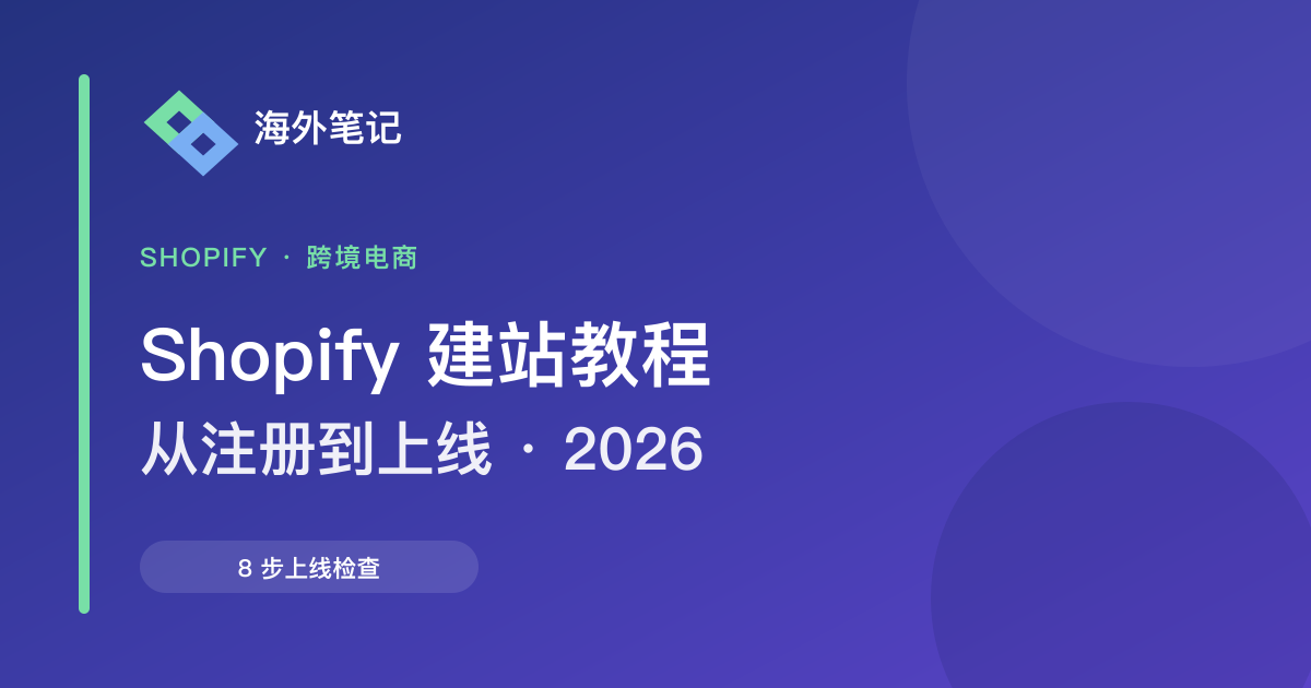Shopify建站教程：从注册到上线的完整步骤（2026）