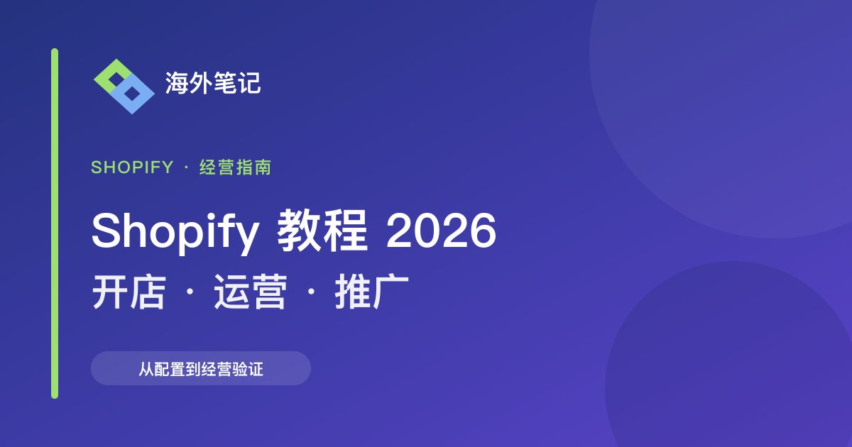 Shopify教程(2026):开店、运营与推广完整指南
