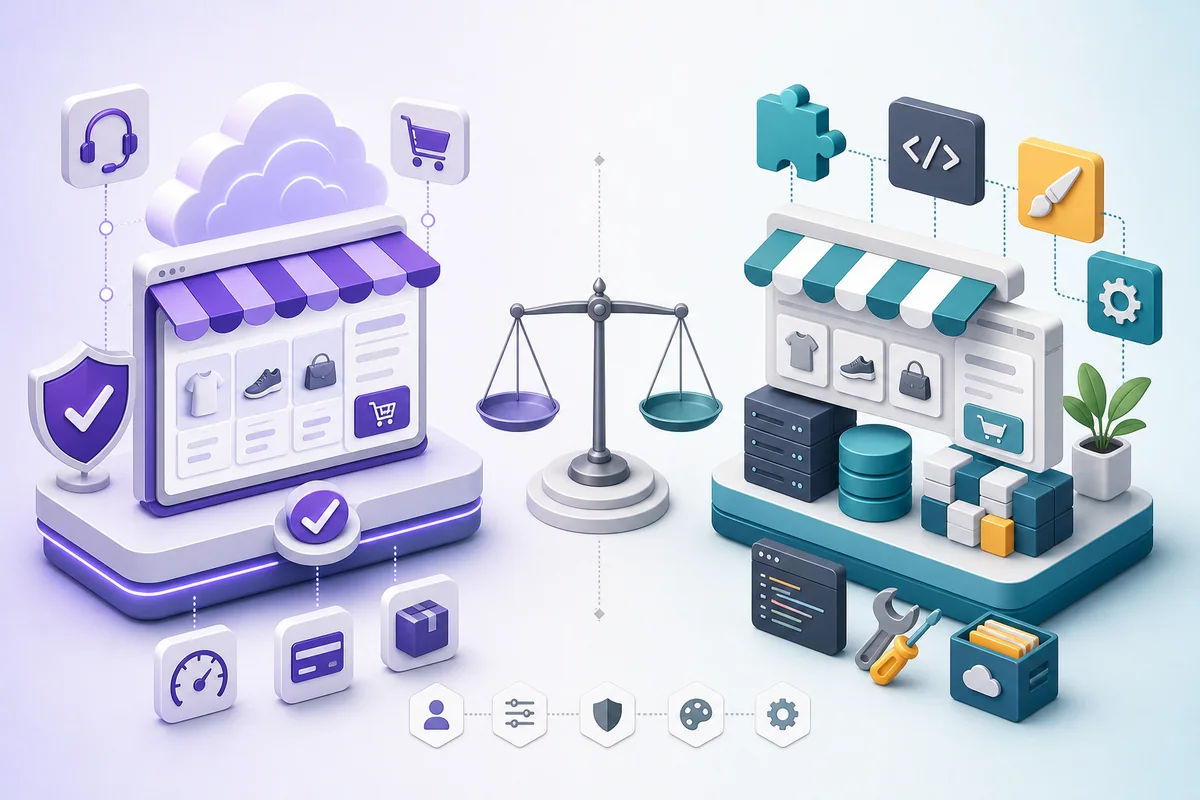 Shopify与WooCommerce的托管、维护和控制权对比