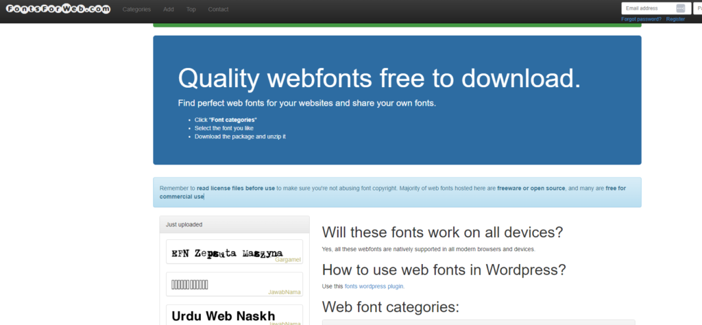 全局字体 自定义字体下载网站 fontsforweb