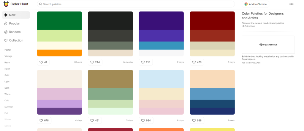 全局网站推荐colorhunt.co