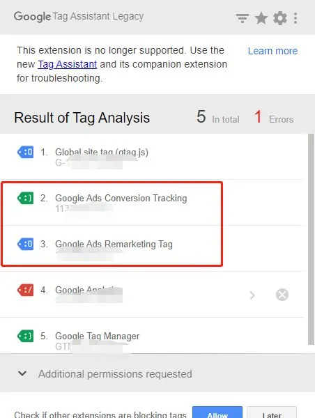 Google Tag Assistant