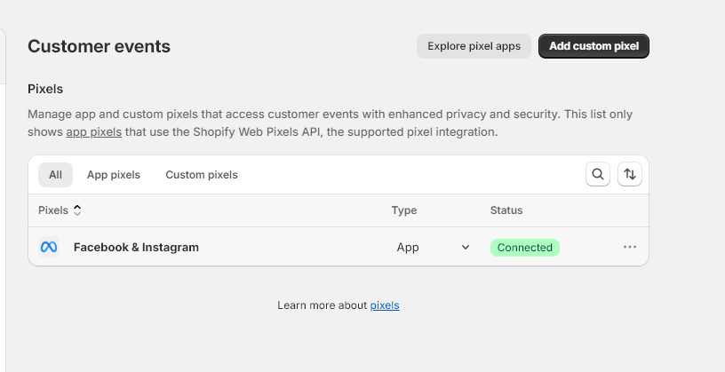 Shopify Customer events