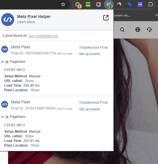 Meta Pixel Helper