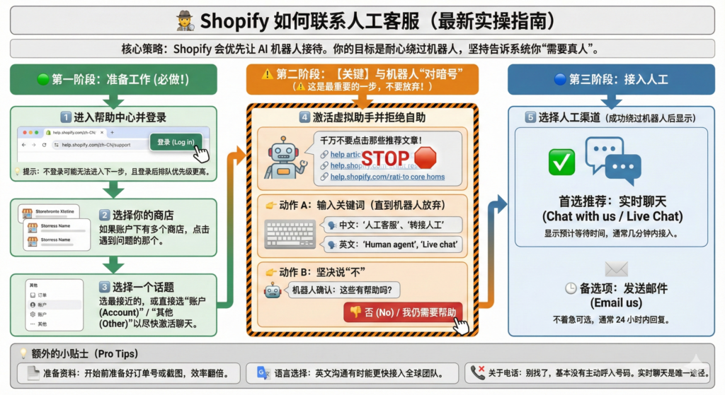 Shopify联系人工客服